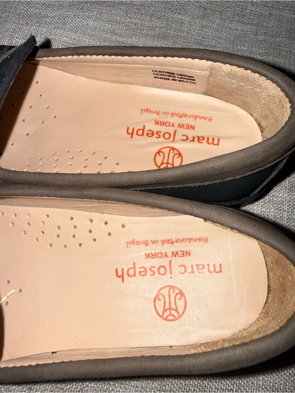 Marc Joseph Black and Brown Suede Penny Loafers for Kids